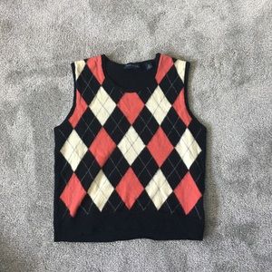 Checkerboard sweater vest - size medium